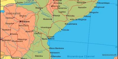 Map of Mozambique coastline